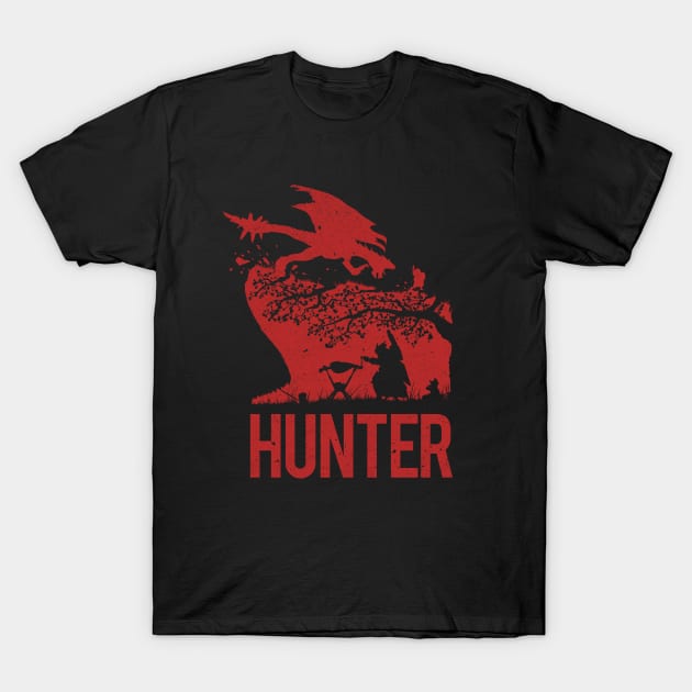 Monster Hunter - title silhouette T-Shirt by Mandos92